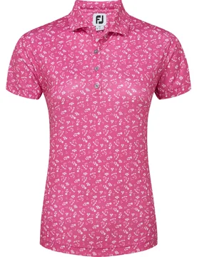 Polo Essential Floral Print, pink/weiss xs - FootJoy - FashionsVida
