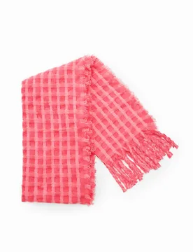 Foulard rectangulaire carreaux RED U female - Desigual - FashionsVida