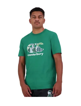 Mens Classic T-Shirt (Evergreen) - Dark Green Cotton - Size Medium - Canterbury - FashionsVida