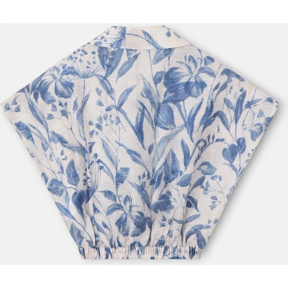 Blusa de mujer corta estampado flores - Silbon - FashionsVida