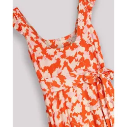 Vestido midi zia estampado con lazada
