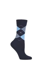 Women's 1 Pair Covent Garden Cotton Argyle Socks Navy 3.5-7 Ladies - Blue - Size: Small