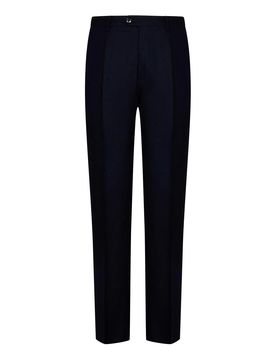 Pantaloni con piega in lana navy