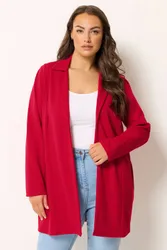 Women's Scuba Blazer in Red Size: 24 - Red - Size: 24