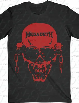 Megadeths Vic Hi-Contrast Red Pattern Men Retro Metal Casual Short Sleeve Streetwear Tee S-3XL - Aliexpress - FashionsVida