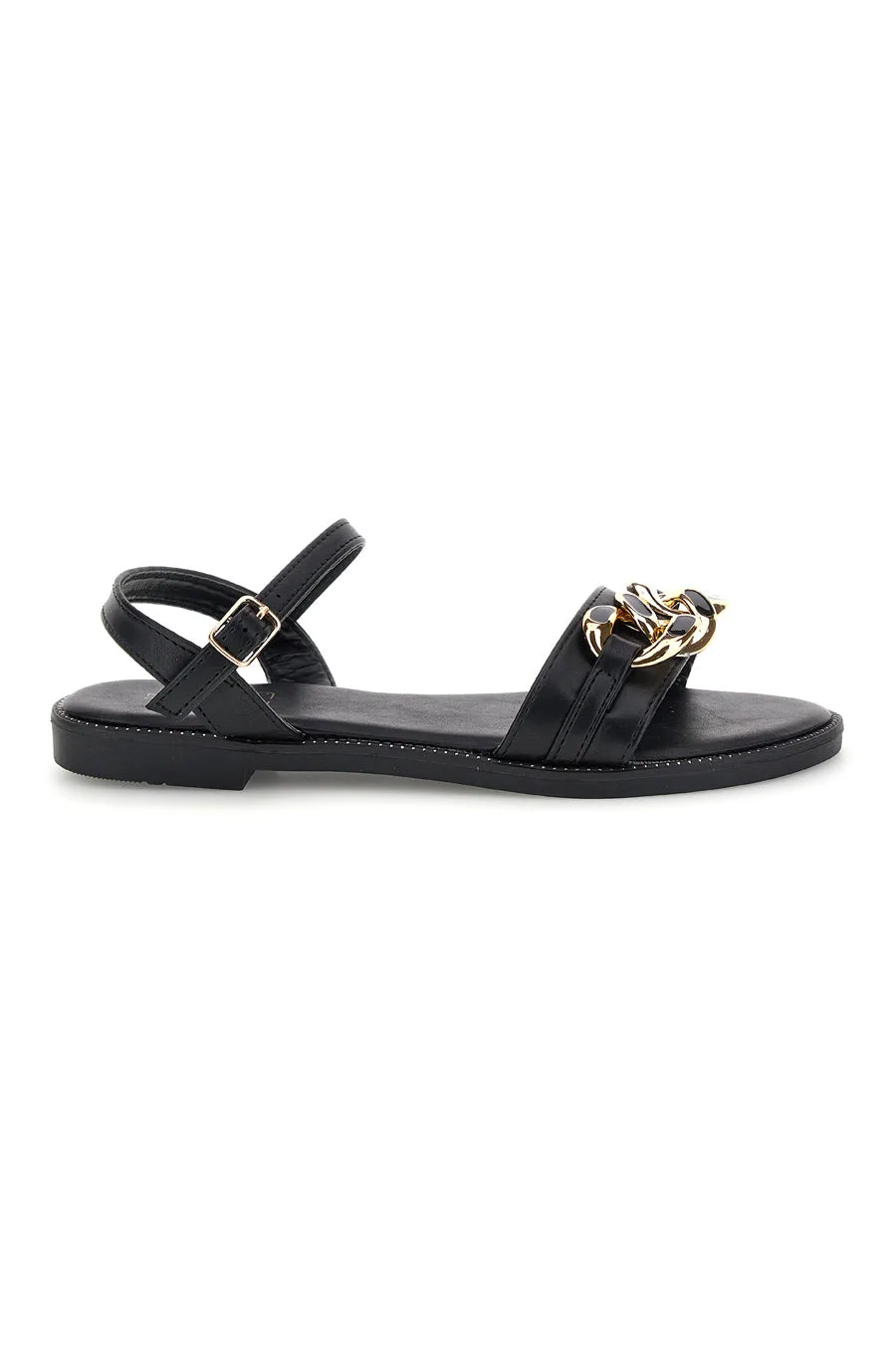 Sandali nero con catena decorativa PRE5384 38 - MON DIEU - FashionsVida
