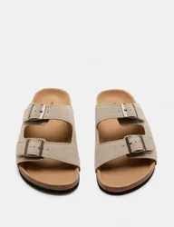 Suede Slip-On Corkbed Sandals Sand male