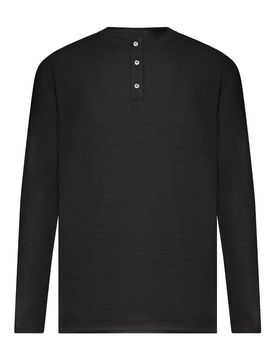 Maglia Serafino in Lino a Maniche Lunghe