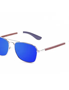 Sorrento Wood Polarized Sunglasses Shiny Gold Metal Revo Blue/CAT3 Men,Women - Ocean Sunglasses - FashionsVida