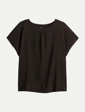 Jerseyshirt Salti mit Crinkle Effekt Braun 44