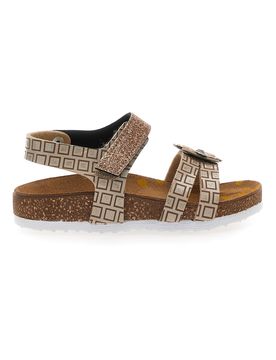 Sandali platino con stampa geometrica 257A712SR 28