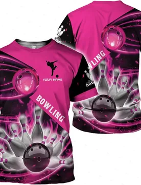 Custom Name Gradient Bowling Flame Graffiti Colorful Vintage Retro 3DPrint Harajuku Summer Casual Unisex Short Sleeve T-Shirts 2 - Aliexpress - FashionsVida