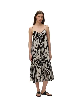 Robe Midi Sans Manches Jesmilo Calf Silver Lining / AOP Sina Zebra Black XS