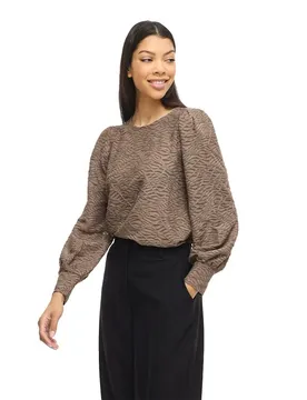 Chemisier à Manches Longues Fina O-neck Top Falcon M