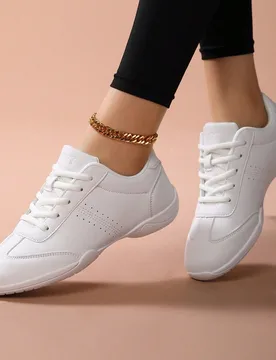 Zapatos de baile casuales y sencillos para mujeres, zapatos de baile de suela blanda y antideslizantes clásicos, zapatos de interior para fitness com - Shein - FashionsVida