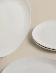 Set of 4 Artisan Side Plates White