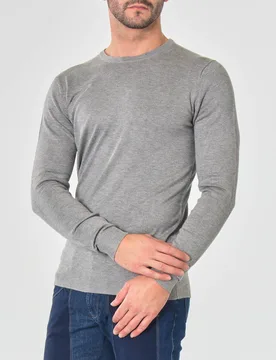 Maglia girocollo grigio chiaro tinta unita - Paul Baker - FashionsVida
