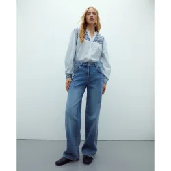 Camisa de mujer larga rayas