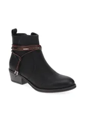 Women's Western-Heeled Ankle Boots in Black Size: 8 - Black - Size: 8