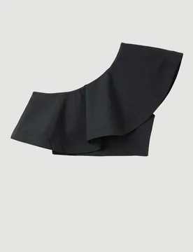 Womens Drama Ruffle One Shoulder Bikini Top - Black Polyamide - Size Medium - Karen millen - FashionsVida