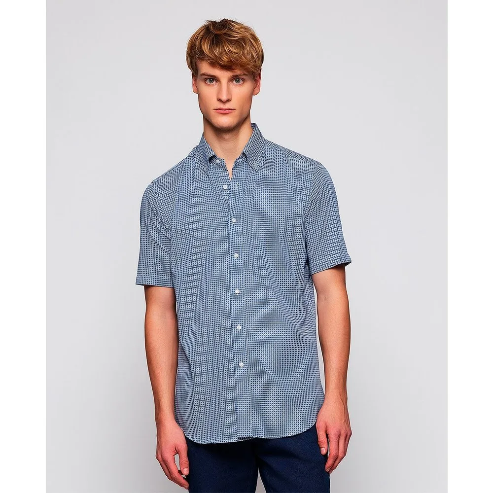 Camisa de hombre casual manga corta estampado - Mirto - FashionsVida