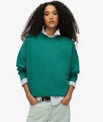 Superdry Women's Essential Logo Sweatshirt in Übergröße mit Rundhalsausschnitt Grün - Größe: 44