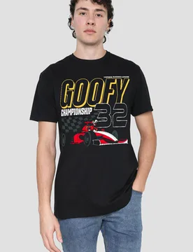 Unisex Goofy Racing Monaco T-Shirt, Black Size: Small - Black - Size: S - Disney - FashionsVida