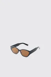 Herren Runde Chunky Sonnenbrille Brown