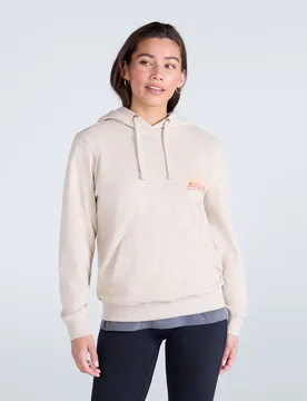 Maya' Womens Hoodie With Front Pocket Breathable Cosy Pullover Cream Cotton - Size 8 Uk - Mountain Warehouse - FashionsVida