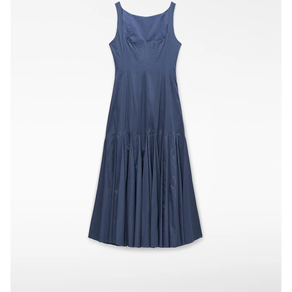 Vestido midi plisado evasé - Adolfo Dominguez - FashionsVida