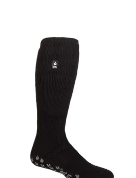 Mens 1 Pair SOCKSHOP 2.3 TOG Elgon Long Plain Slipper Socks Black 6-11 - Black - Size: 6-11 Mens - Heat Holders - FashionsVida