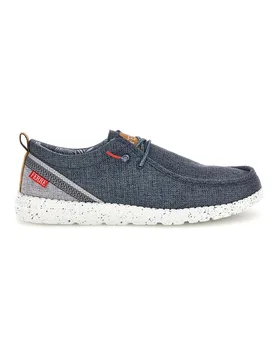 Mocassini blu in tessuto con lacci Ferre FU330 40 - FERRE' - FashionsVida