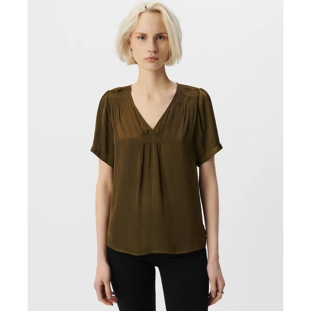 Top de mujer fluido con escote de pico - IKKS - FashionsVida