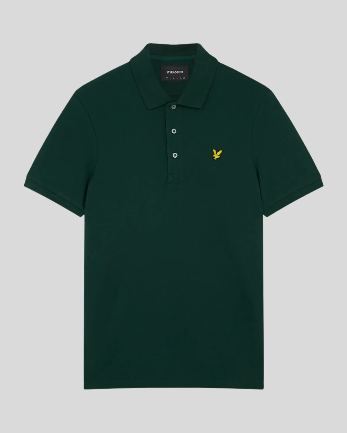 Men's Cotton Polo Shirt Dark Green - Lyle & Scott - FashionsVida