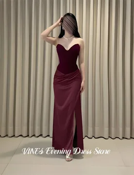 VINES Burgundy Evening Dress Sweetheart Prom Dresses Trumpet Party Formal Gown with Side Slit robe de bal for Woman Customized - Aliexpress - FashionsVida
