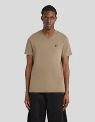Men's Cotton V-Neck T-Shirt Khaki Ash