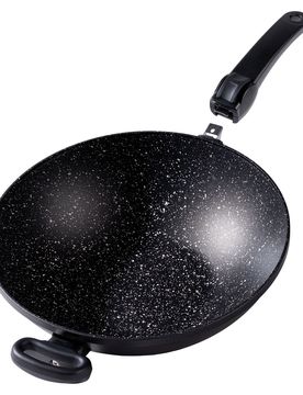 STONELINE Made in Germany Wokpfanne 32 cm mit abnehmbarem Griff ohne Deckel - Schwarz