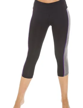 Women's Stylish Capri Sportswear Leggings Pants in Black Size: Small - Black - Size: S - Camille - FashionsVida