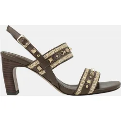 Sandalias mujer piel testa rafia natural | Bicolor