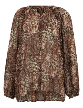 Apricot Feather Patchwork Chiffon T femae - L - FashionsVida