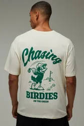 Herren Aktiv Birdies Jagen Golf Übergroßes Oberteil Ecru Größe Large