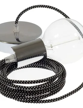 Cables Suspension Luminaire Rt41 Stars 3d 2 M Black / White / Chrome Plated One Size - Creative - FashionsVida