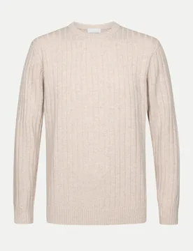 Pullover mit Strukturiertenmuster Beige M - Profuomo - FashionsVida