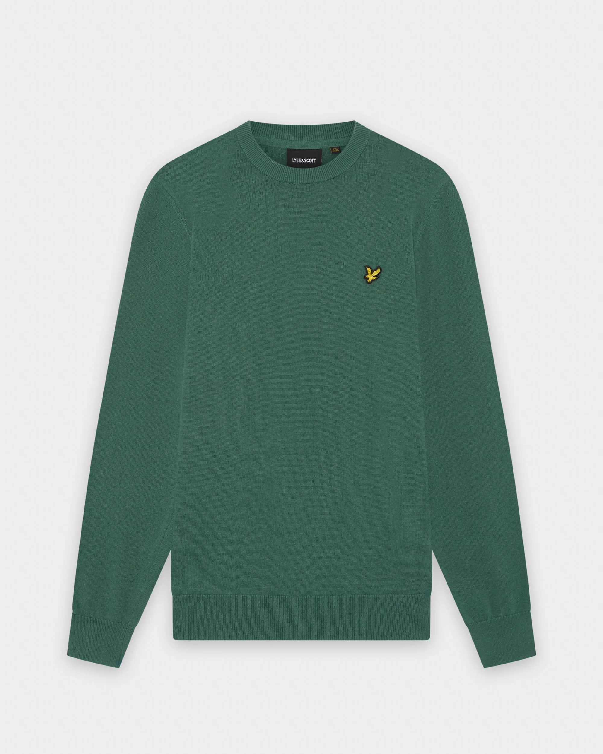 Mens Jumper In Dark Green Cotton - Size Large - Lyle & Scott - FashionsVida