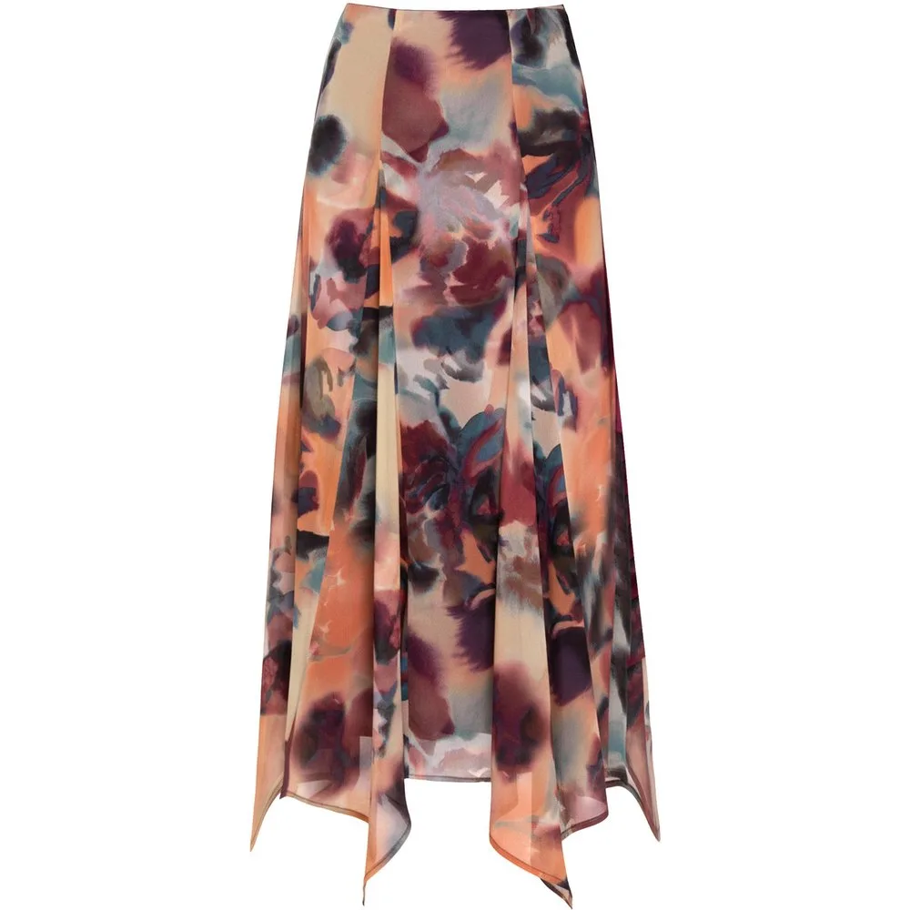 Falda larga estampada con godets - The-Are - FashionsVida