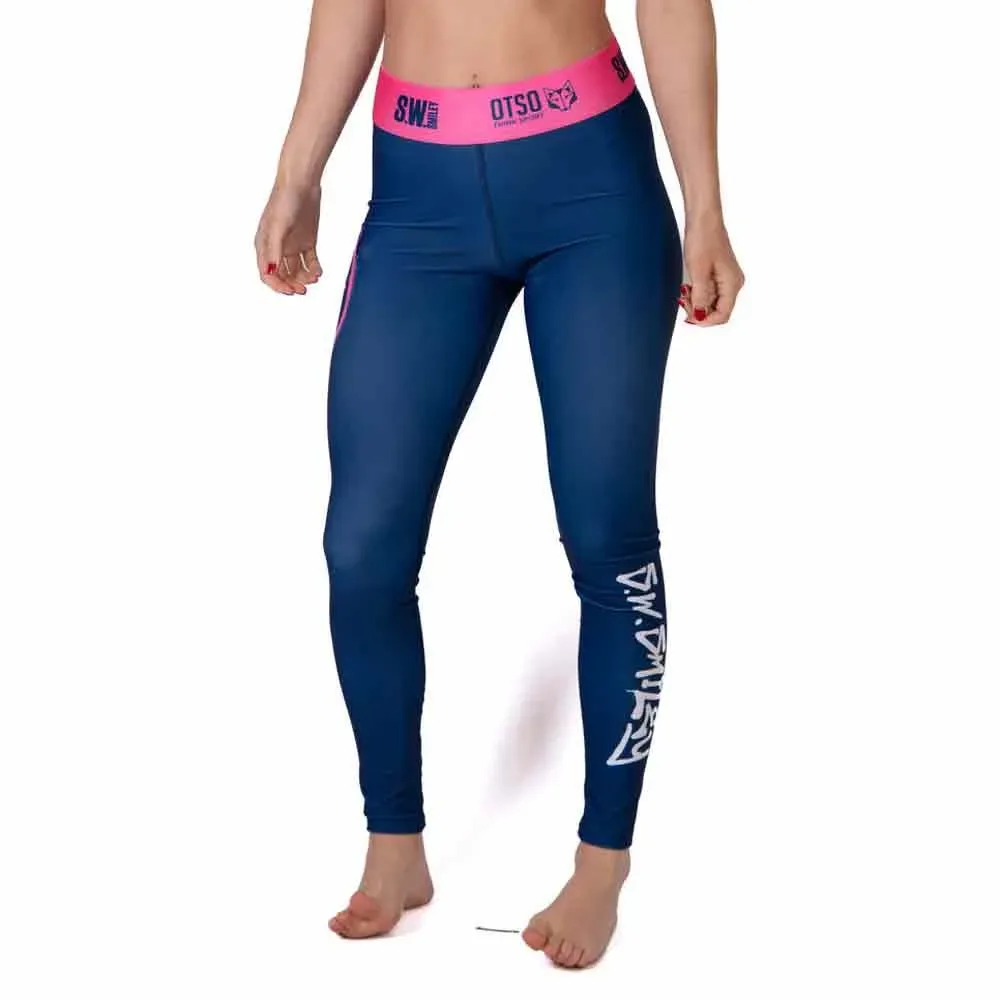 S.w.smiley Graffiti Leggings Blue S Men,Women - OTSO - FashionsVida