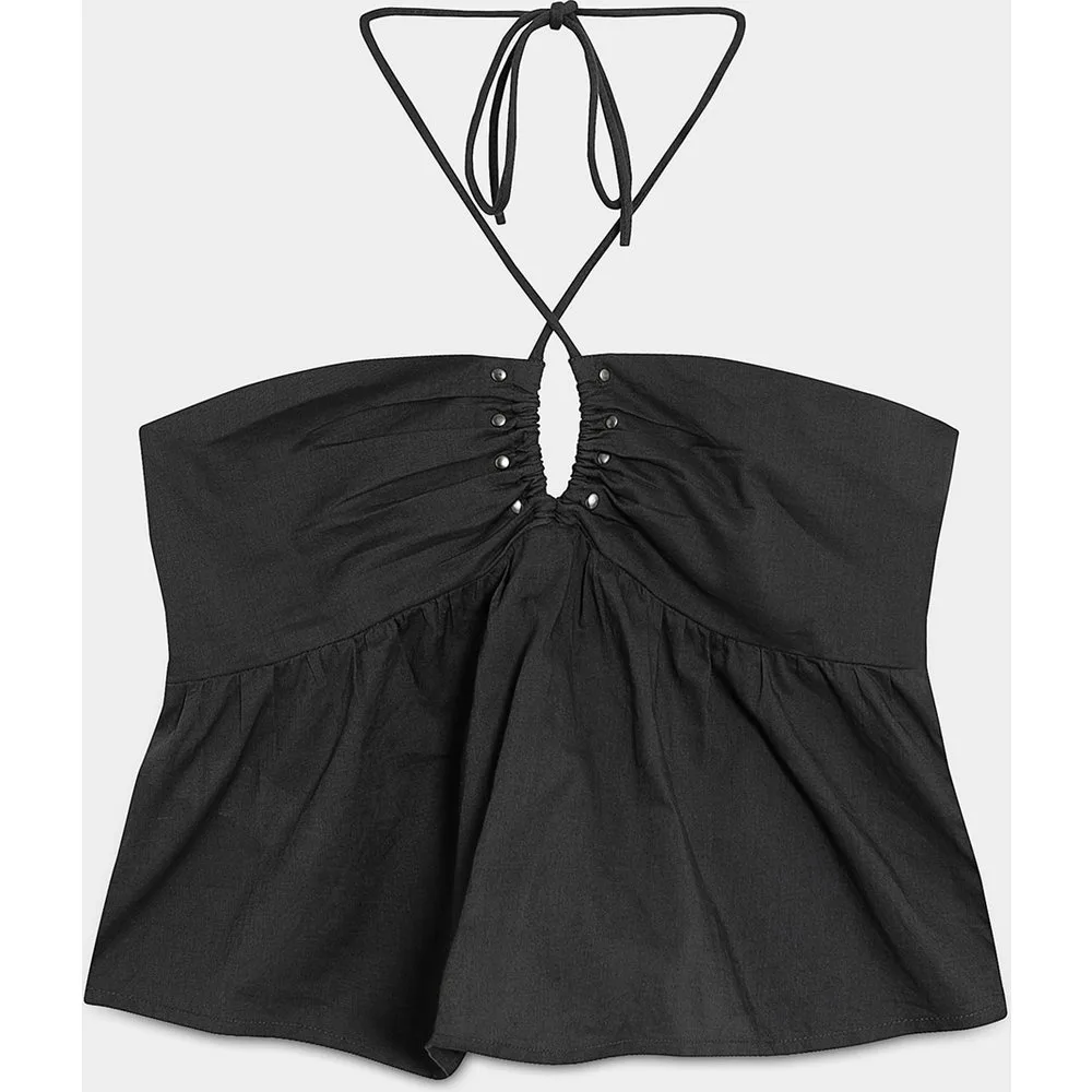 Top tachas de mujer con lazada al cuello - Noon - FashionsVida