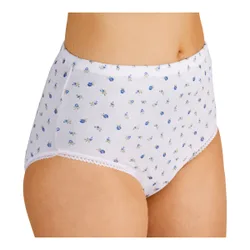 Sicherheits-Miederhose Damen "Blumen" weiss blau XL