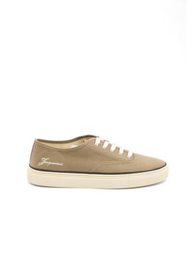 Sneakers da skate in cotone kaki
