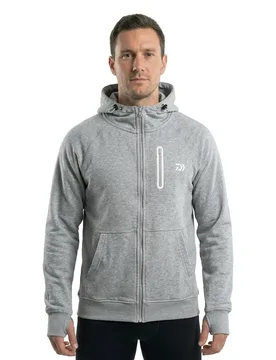 Daiwa Logo Full Zip Sweatshirt Grey M Men - Daïwa - FashionsVida